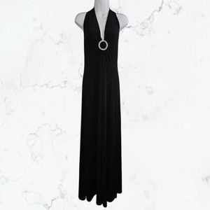 🌺 Tall Girl Black Maxi Dress with Beautiful Gem Detail